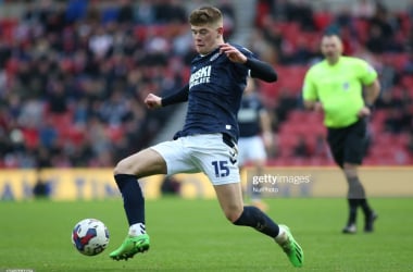 <span style="color: rgb(8, 8, 8); font-family: Lato, sans-serif; font-size: 14px; font-style: normal; text-align: start;">Millwall's Charlie Cresswell during the Sky Bet Championship match between Sunderland and Millwall at the Stadium Of Light, Sunderland on Saturday 3rd December 2022. (Photo by Michael Driver/MI News/NurPhoto via Getty Images)</span>