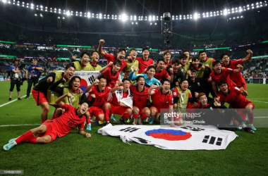 <span style="color: rgb(8, 8, 8); font-family: Lato, sans-serif; font-size: 14px; font-style: normal; text-align: start; background-color: rgb(255, 255, 255);">South Korea celebrate making it through to the knockout stages - Photo by Charlotte Wilson/Offside/Offside via Getty Images</span>