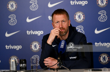 Potter addressed the media prior to the Saturday afternoon meeting with Leeds United (Photo by Darren Walsh/Chelsea FC via Getty Images)