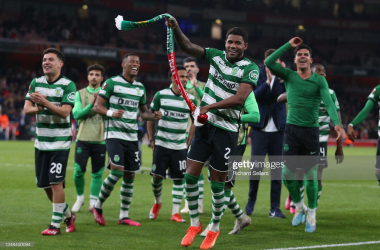 <span style="color: rgb(8, 8, 8); font-family: Lato, sans-serif; font-size: 14px; font-style: normal; text-align: start; background-color: rgb(255, 255, 255);">Matheus Reis of Sporting celebrates with team mates after winning the UEFA Europa League round of 16 leg two match between Arsenal FC and Sporting CP at Emirates Stadium on March 16, 2023 in London, England. (Photo by Nigel French/Getty Images)</span>