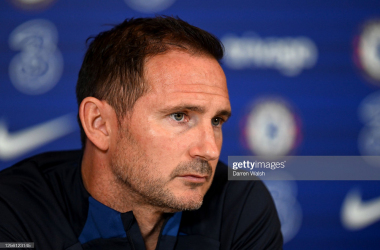 Frank Lampard during a pre-match press conference (Photo by Darren Walsh/Chelsea FC via Getty Images)
