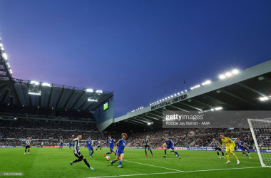 &nbsp;A view of the match action at St James Park, the home of Newcastle Untied as the home side try and find a way past Leicester City in the second. (Photo by Robbie Jay Barratt - AMA/Getty Images)