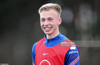 Matthew Cox in England Under-19s training in March 2021.&nbsp;Photo by Alex Pantling - The FA/The FA via Getty Images.&nbsp;