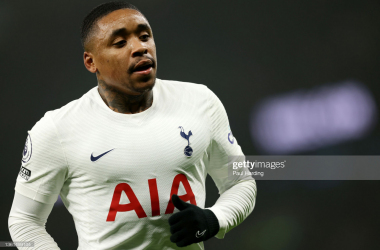 LONDON, ENGLAND - DECEMBER 26: Steven Bergwijn of Tottenham Hotspur looks on during the Premier League match between Tottenham Hotspur and Crystal Palace at Tottenham Hotspur Stadium on December 26, 2021 in London, England. (Photo by Paul Harding/Getty Images)