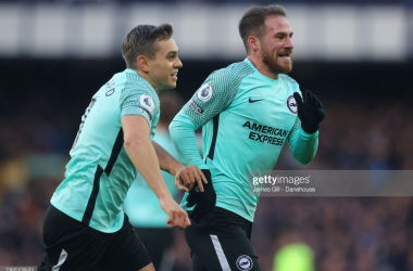 LIVERPOOL, ENGLAND - JANUARY 02: Alexis Mac Allister of Brighton & Hove Albion celebrates after scoring their third goal during the Premier League match between Everton and Brighton & Hove Albion at Goodison Park on January 02, 2022 in Liverpool, England. (Photo by James Gill - Danehouse/Getty Images)
