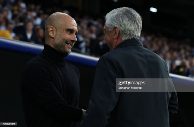 <span style="color: rgb(8, 8, 8); font-family: Lato, sans-serif; font-size: 14px; font-style: normal; text-align: start; background-color: rgb(255, 255, 255);">Pep Guardiola meets Carlo Ancelotti before kick off (Photo by Jonathan Moscrop/Getty Images)</span>