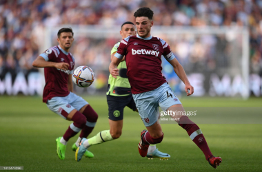 Declan Rice in action against Manchester City | Photo by: Mike Hewitt/Getty Images