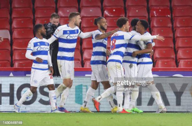 <span style="color: rgb(8, 8, 8); font-family: Lato, sans-serif; font-size: 14px; font-style: normal; text-align: start; background-color: rgb(255, 255, 255);">Chris Willock of Queens Park Rangers celebrates with teammates after scoring their side's first goal during the Sky Bet Championship between Sheffield United and Queens Park Rangers at Bramall Lane on October 04, 2022 in Sheffield, England. (Photo by George Wood/Getty Images)</span>