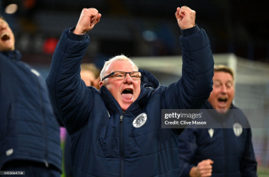 Steve Evans has guided Stevenage to the top of the Sky Bet League One table&nbsp;(Photo by Clive Mason/Getty Images)