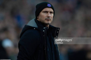 Frank Lampard pictured during the 2-0 defeat to West Ham that ultimately ended his reign as Everton manager (Photo by Visionhaus/GETTY Images)
