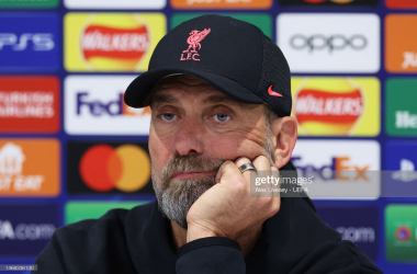 Jurgen Klopp speaks to the media following the 5-2 loss to Real Madrid (Photo: Alex Livesey/UEFA via GETTY Images)