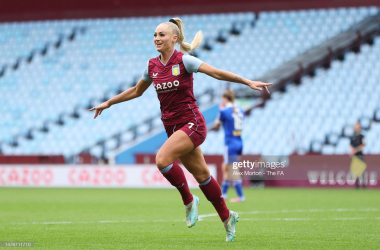 Alisha Lehmann was amongst the goals as Villa eased their way to three points. (Photo by Alex Morton - The FA/The FA via Getty Images)