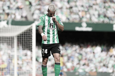 Aitor Rubial tras ser expulsado en el encuentro entre el Betis vs Cádiz. Foto: Getty Images