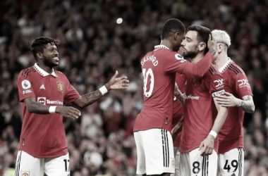 Los jugadores del Manchester United celebrando. Fuente: Getty Images