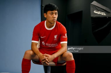 Liverpool unveil new signing Wataru Endo (Photo: Andrew Powell/Liverpool FC via GETTY Images)