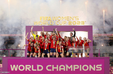 Spain secured their first-ever Women's World Cup&nbsp;(Photo by Elsa - FIFA/FIFA via Getty Images).