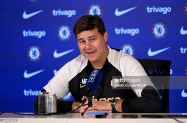 Pochettino spoke to the media on Friday afternoon (Photo by Darren Walsh/Chelsea FC via Getty Images)