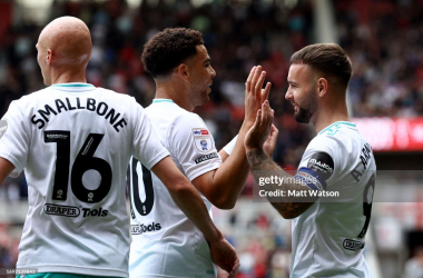 Adam Armstrong celebrates his goal that put Southampton 1-0 up against Middlesbrough last weekend. &nbsp;Gettyimages/Matt Watson.&nbsp;