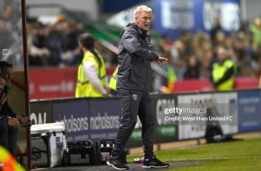 David Moyes during his side’s 1-0 win against Lincoln City.&nbsp;<span style="font-style: normal; text-align: start; -webkit-tap-highlight-color: rgba(26, 26, 26, 0.3); caret-color: rgb(8, 8, 8); color: rgb(8, 8, 8); font-family: Lato, sans-serif; font-size: 14px; -webkit-text-size-adjust: 100%; background-color: rgb(255, 255, 255);">&nbsp;(Photo by West Ham United FC/Getty Images)</span>