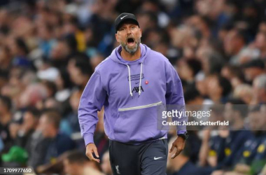 Jurgen Klopp shows his frustration on the touchline.&nbsp;(Photo by Justin Setterfield/Getty Images)
