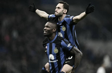 Calhanoglu celebrando el gol del Inter de Milán. Foto: Getty Images