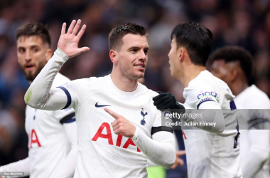 Lo Celso celebrating after putting Spurs 1-0 up ( Julien Finney<span>&nbsp;/ Getty Images</span><span>)</span>