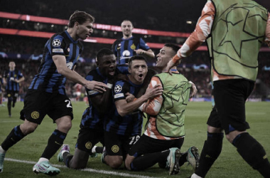 Alexis Sánchez y los jugadores del Inter celebrando el gol del empate. Foto: Getty Images