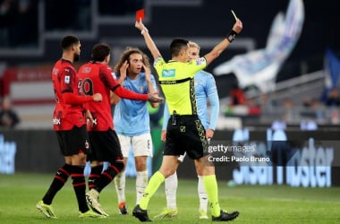 Lazio were reduced to eight men when the sides met back in March 2024.(Photo by Paolo Bruno/Getty Images)
