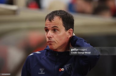 Regis Le Bris against Arsenal. (Photo by George Wood/Getty Images)