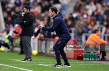 Regis Le Bris against Arsenal. (Photo by Alex Livesey/Getty Images)