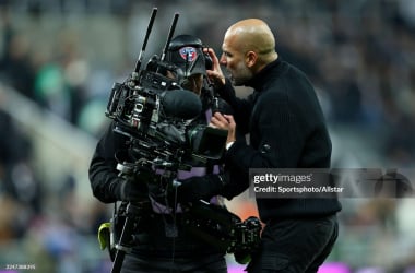 Pep Guardiola at St. James&#x27; Park. (Photo by Ed Sykes/Sportsphoto/Allstar via Getty Images)
