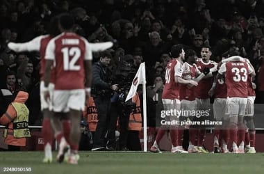El Arsenal tras anotar el tres a uno / Fuente: Getty Images