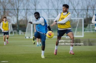 West Ham training ahead of Liverpool game(Photo by West Ham United FC/West Ham United FC via Getty Images)