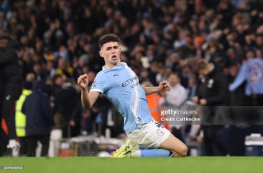 Phil Foden against Leeds United. (Photo by Carl Recine/Getty Images)