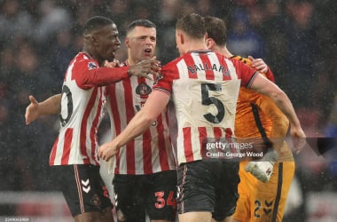 Sunderland celebrate victory. (Photo by George Wood/Getty Images)