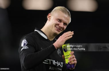 Erling Haaland at full time. (Photo by Alex Pantling/Getty Images)