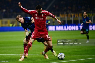 Hugo Ekitike against Inter Milan. (Photo by Marco BERTORELLO / AFP via Getty Images)