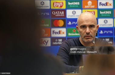 Enzo Maresca in Bergamo. (Photo by Chris Lee - Chelsea FC/Chelsea FC via Getty Images)