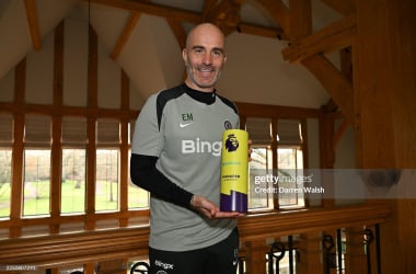 Enzo Maresca&#x27;s Manager of the Month Award. (Photo by Darren Walsh/Chelsea FC via Getty Images)