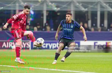 Andy Robertson at San Siro. (Photo by Pier Marco Tacca/Getty Images)