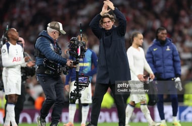 Thomas Frank against Slavia Prague. (Photo by Julian Finney/Getty Images)
