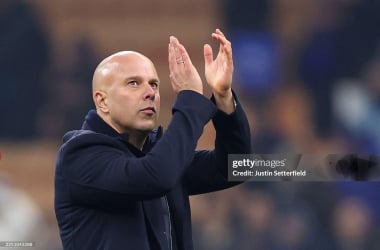 Arne Slot at San Siro. (Photo by Justin Setterfield/Getty Images)