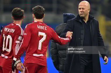Arne Slot and Florian Wirtz. (Photo by Liverpool FC/Liverpool FC via Getty Images)