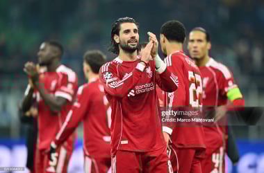 Dominik Szoboszlai at San Siro. (Photo by Marco Mantovani/Getty Images)