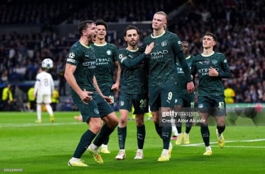 Erling Haaland against Real Madrid. (Photo by Aitor Alcalde/Getty Images)