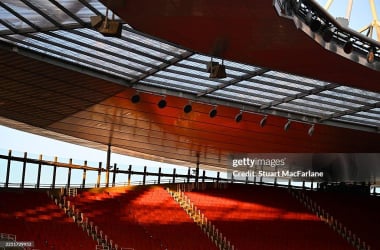 The Emirates ahead of the game.Photo by Stuart MacFarlane/Arsenal FC via Getty Images)