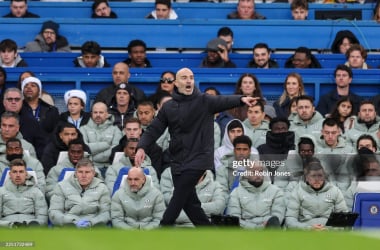 Enzo Maresca against Everton. (Photo by Robin Jones/Getty Images)