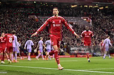 Hugo Ekitike against Brighton. (Photo by Liverpool FC/Liverpool FC via Getty Images)