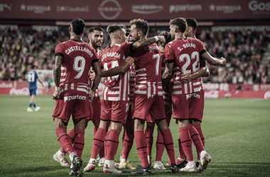 Los jugadores del Girona celebrando un gol. FUENTE: Girona FC