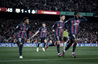 Kessié celebrando el gol que ponía por delante a su equipo. Fuente: Twitter - FC Barcelona.
